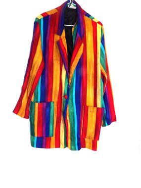 Hot Stuff Vintage Rainbow style Women Jacket Size Large
